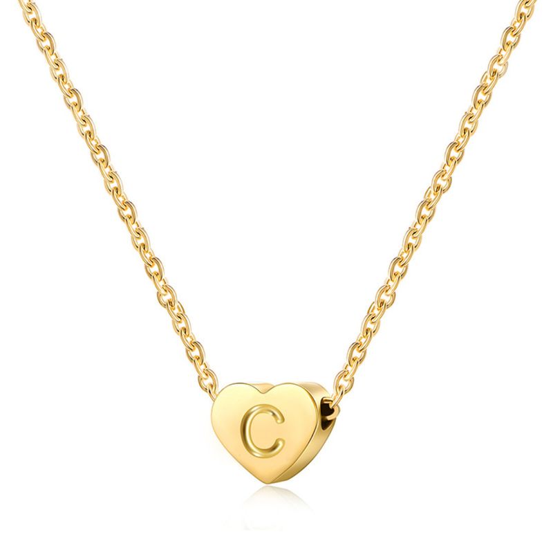 colar de aço titânio com 26 letras de amor em formato de coração_voghion.com