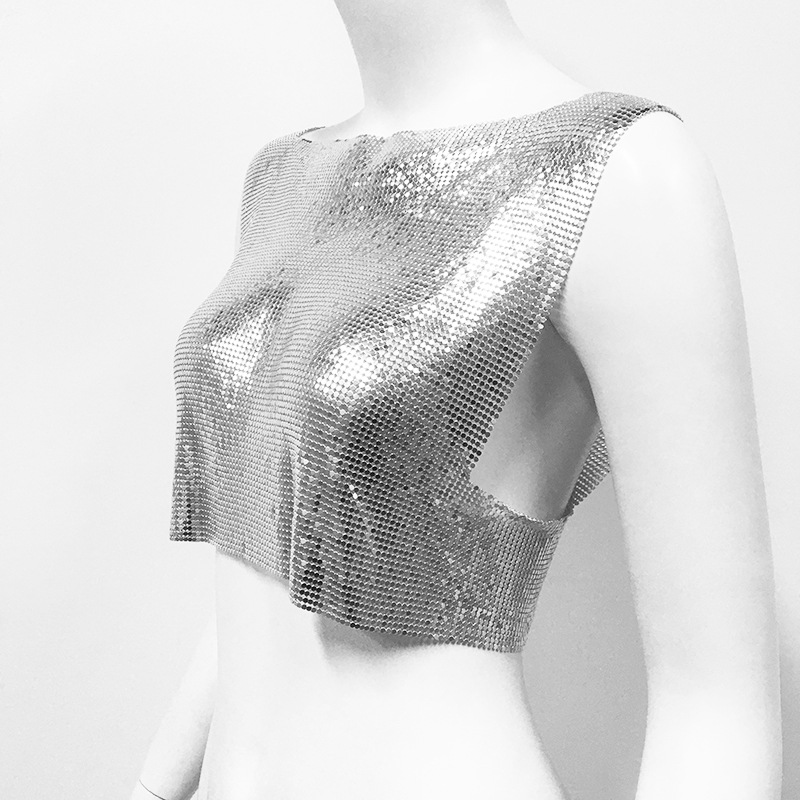 Women's metallic sequin top hot girl vest music festival party sweet and spicy style vest_voghion.com