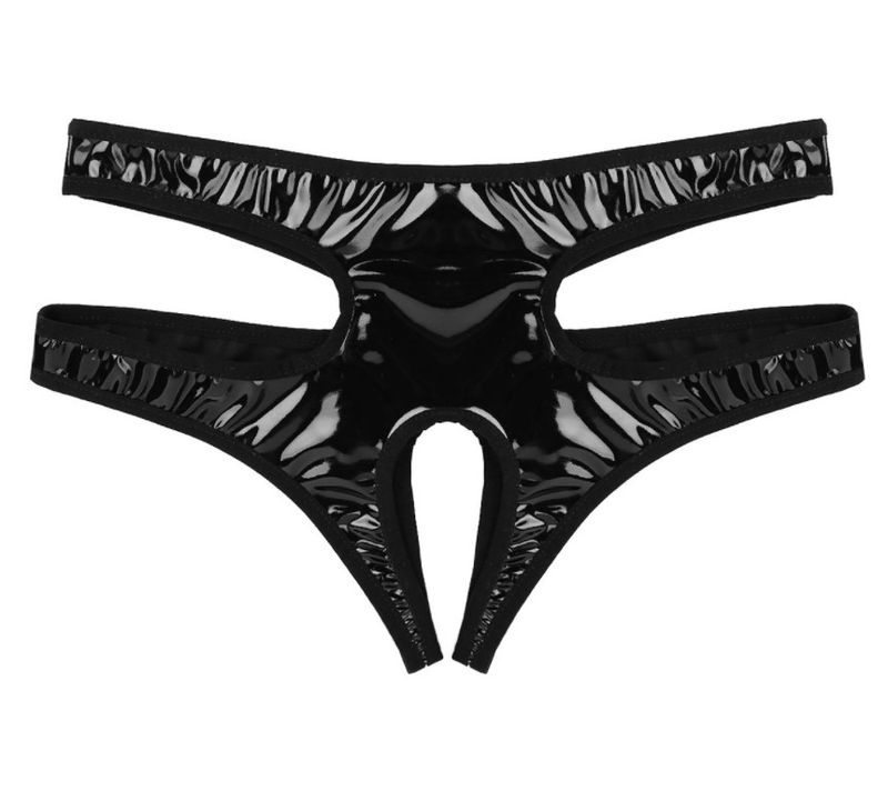 Dessous Unterwäsche Sexy Pamas Pama Pants Durchsichtige T-förmige Höschen T-Rücken Spiegelhaut Offener Mini-Badeanzug Schwimmen_voghion.com