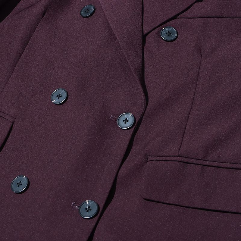 Women’s Elegant Long Trench Coat – French-Inspired Double-Breasted Coat With Notched Lapel (Angora Red/Black, S-XL, Wrinkle-Resistant)_voghion.com