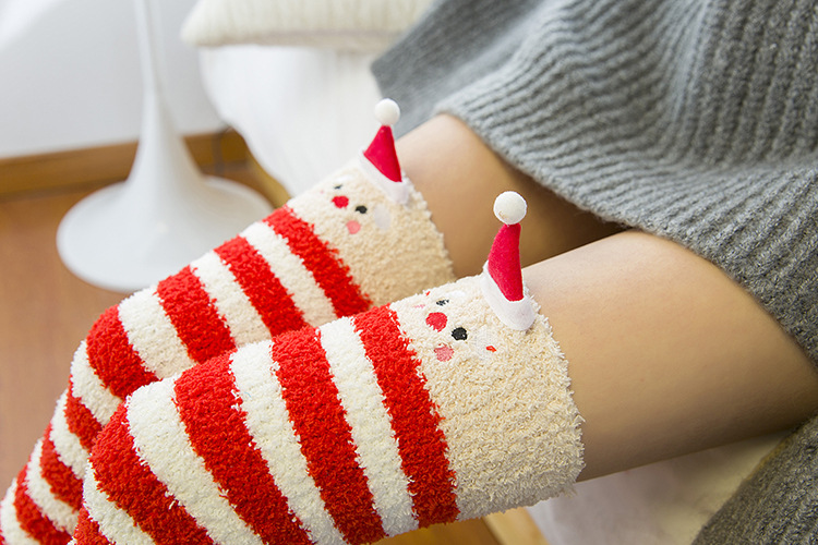 Japanese Mori Girl Animal Modeling Knee Striped Cute Compression Autumn Winter Warm Sock Kawaii Cozy Long Thigh High_voghion.com