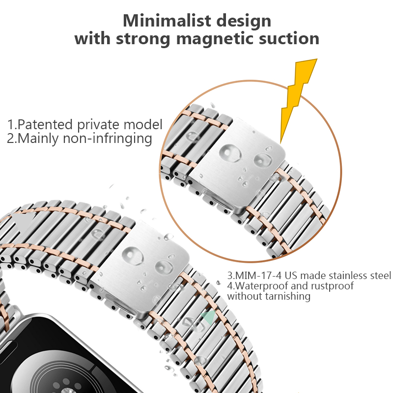 Metall Magnéitarmband fir Apple Watch Ultra Band 49mm Serie 8/7 41mm 45mm Stolarmband Iwatch 6 SE 5 4 3 38mm 40mm 42mm 44mm_voghion.com