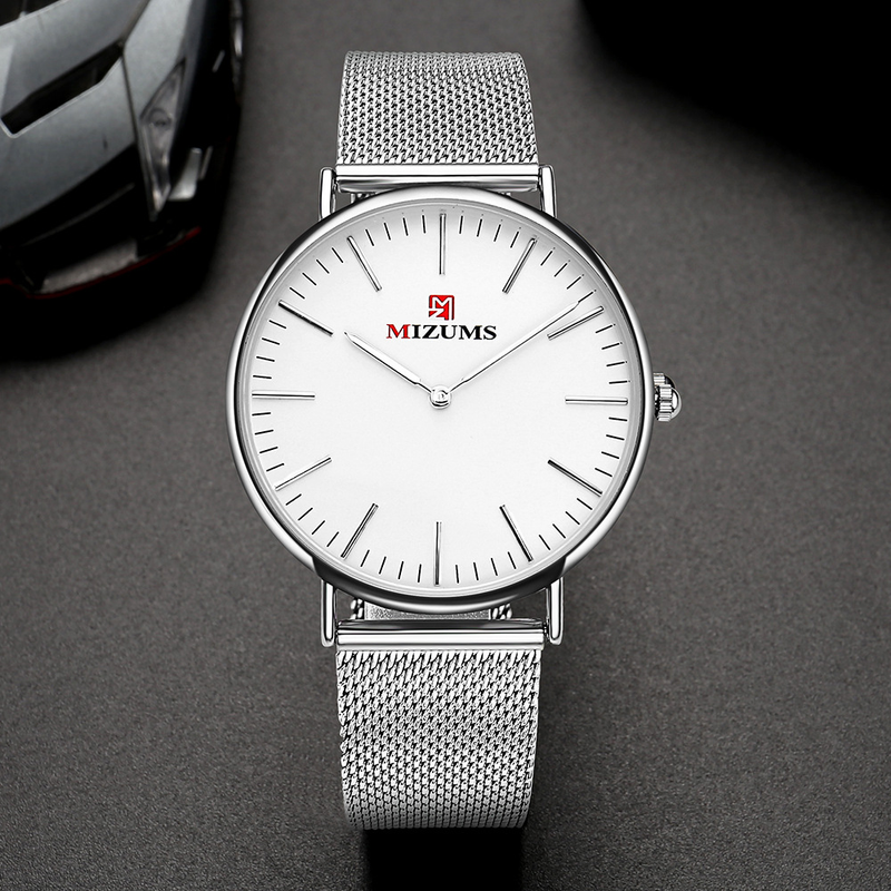 MIZUMS M8009 Ceas bărbătesc cu cuarț, business casual, cu bandă de oțel_voghion.com