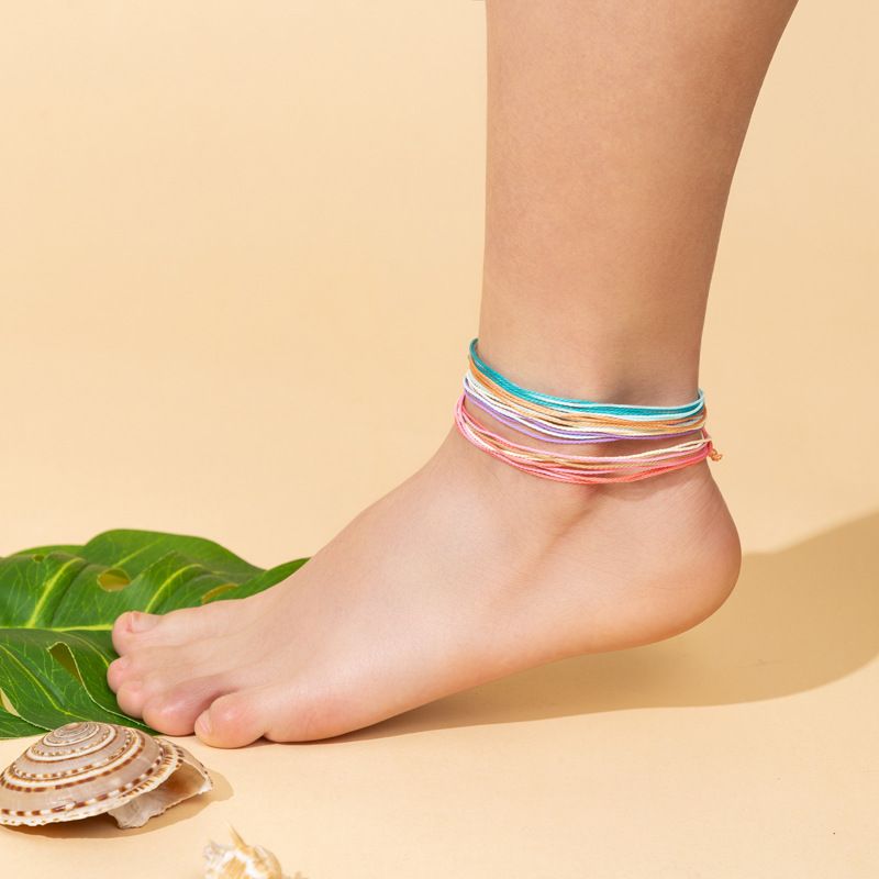 Bohemian Style Waterproof Wax Thread Woven Summer Surfing Anklet_voghion.com