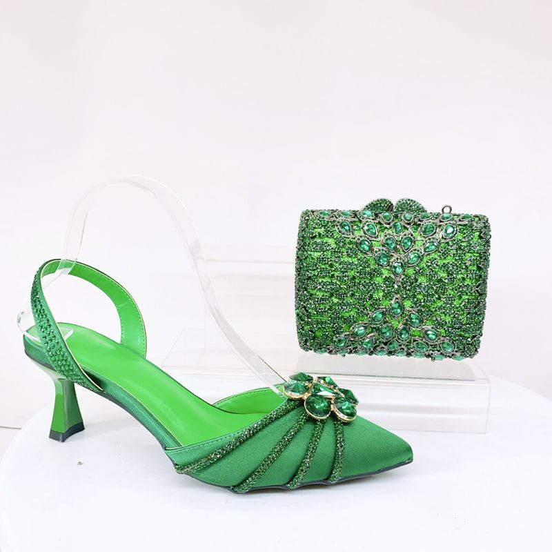 Pointed High Heels Women's Shoes With Stiletto Heels And Rhinestones, Wedding Party Sandals And Bag_voghion.com