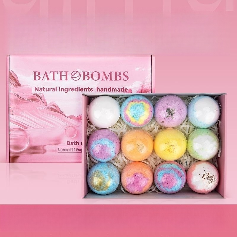 60g 12st Badbommen Natuurlijke Badbom Cadeauset, Ontspannend spabad met essentiële oliën, Geweldig cadeau voor haar, vrouw, vriendin, moeder_voghion.com