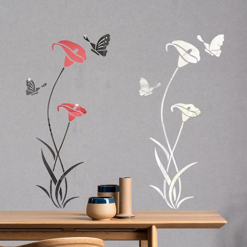 Ove's new acrylic lotus butterfly 1MM thick mirror sticker SM326 custom decorative self-adhesive wall_voghion.com