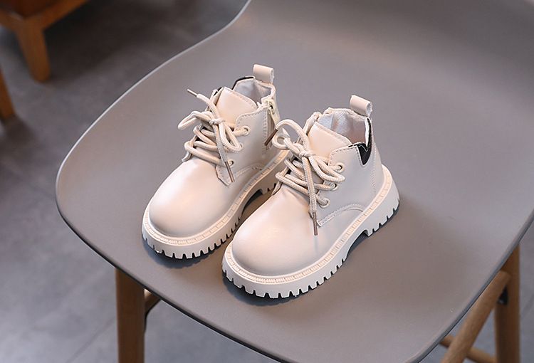 Children's Martin boots 2024 autumn and winter new item, simple boys' short boots, little British style girls' leather_voghion.com