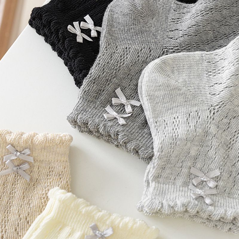 Bow Tie Women's Socks, Short Socks, Summer Thin Mesh Ballet Style Seamless Sweat Breathable Socks_voghion.com
