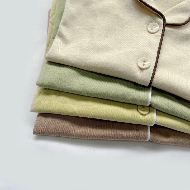 2024 Abbigliamento per bambini danesi per la casa Tuta casual per genitori e figli Tuta estiva con aria condizionata Pigiama in cotone per bambini_voghion.com