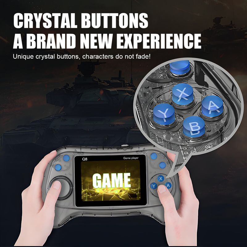 Console de jeux vidéo portable rétro Q8 Linux, écran IPS 3 pouces, NEUF au Royaume-Uni_voghion.com