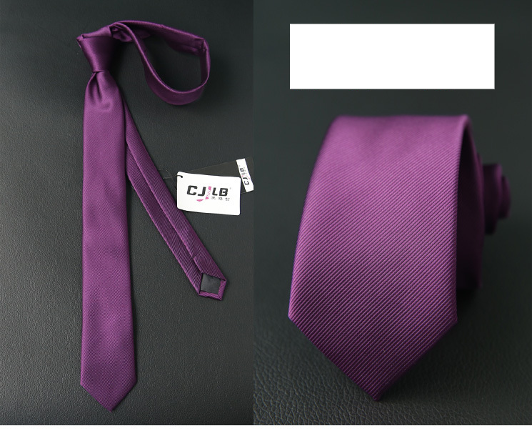 Unisex Men's and women's tie narrow polyester silk business British tie 6CM_voghion.com