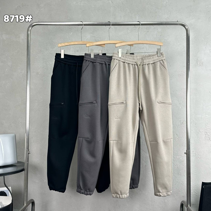 Men's Clothing brand splicing cuff sweatpants men's autumn and winter new style trendy drawstring casual pants versatile men's trousers_voghion.com