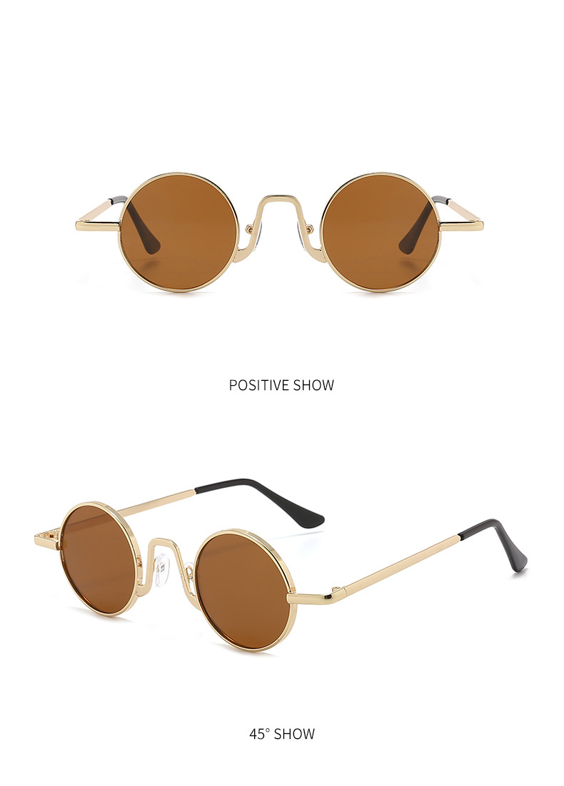 Unisex Prince Mirror Steampunk Retro Kleine runde Sonnenbrille Kleine Sonnenbrille mit kleinem Rahmen_voghion.com