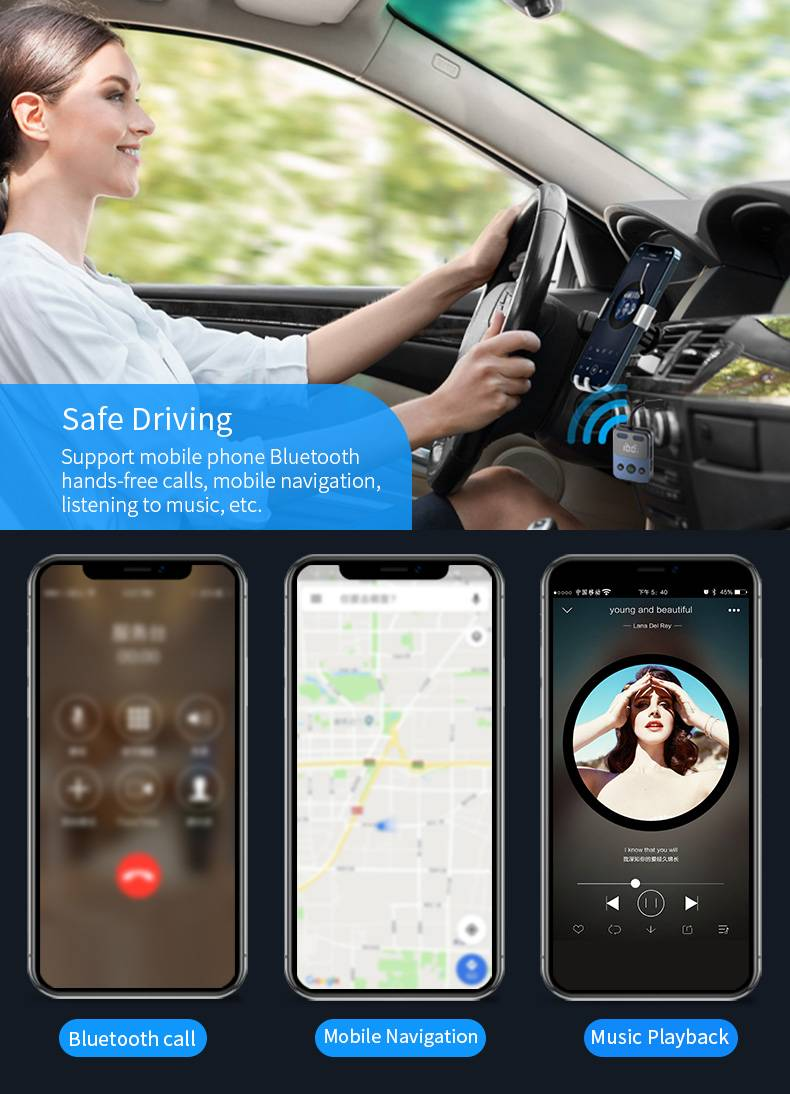 Ricevitore Bluetooth 5.3 BR17 - Adattatore doppio microfono per auto, altoparlante, auricolare - Batteria a lunga durata, ricarica rapida, modalità TX,_voghion.com