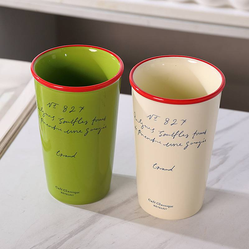 Ceramic Portable Cup, Small Fresh Ceramic Hand-held Cup, High-value Office Portable Cup_voghion.com