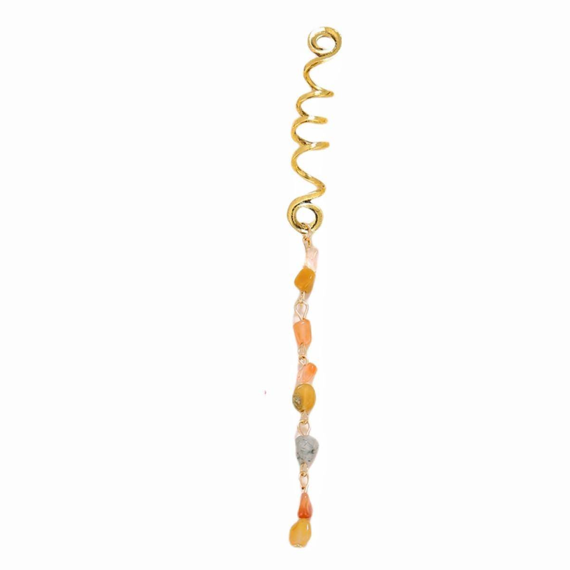 Irish Ethnic Style Braided Hair Accessories With Wrapped Colorful Dreadlocks And Natural Colored Stones_voghion.com