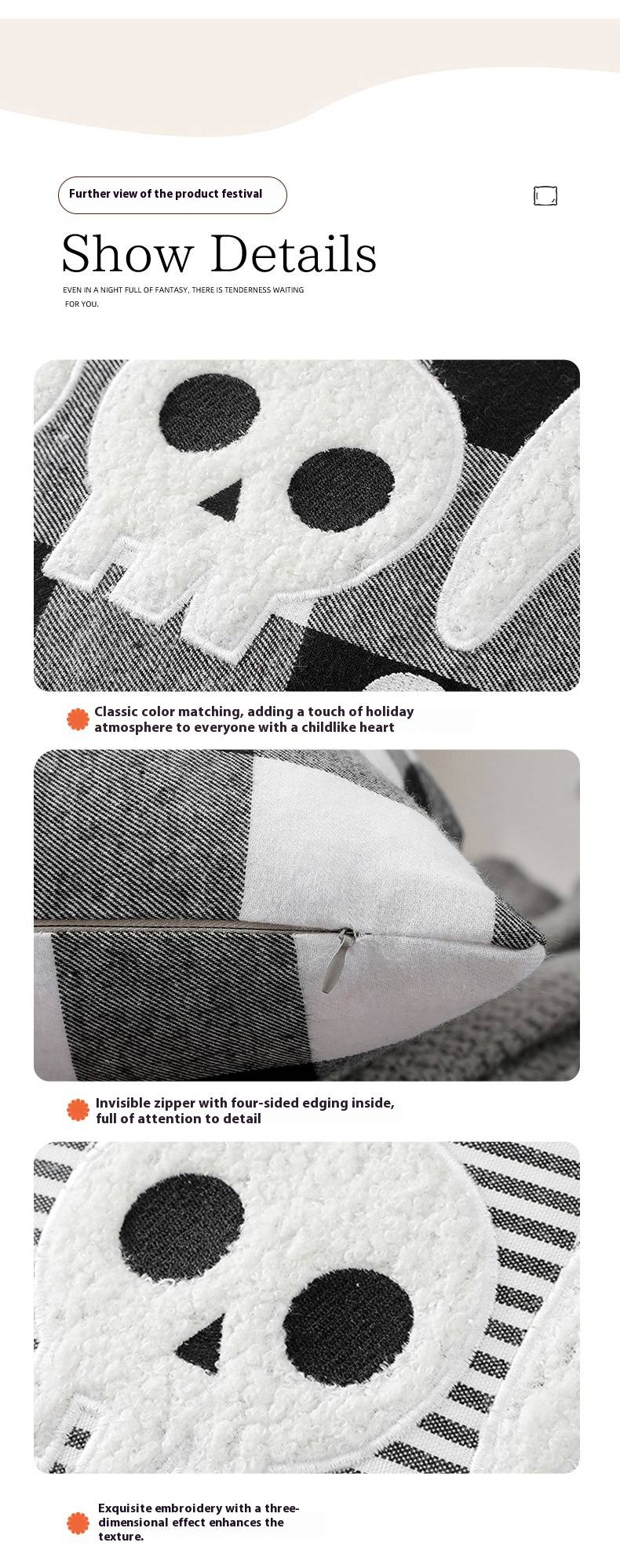 Federa per cuscino di Halloween - 30x50 cm in cotone con motivo fantasma e spettrale, stile minimalista moderno, perfetta per soggiorno, divano e letto._voghion.com