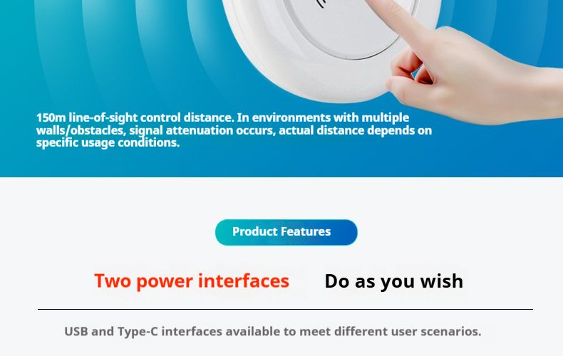 Intelligente kabellose Türklingel mit USB-Aufladung – 30 Melodien, Fernbedienung mit großer Reichweite für Zuhause, Altenpflege und gewerbliche Nutzung_voghion.com