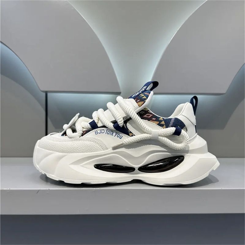 2026 Fashion Sneakers Youth/Men Fabric+Synthetic Leather Splicing Low Top Lace-Up Breathable Thick Sole Heighten Non-Slip Wear-Resistant Running Shoes_voghion.com