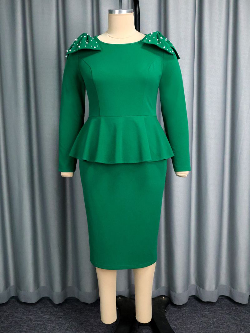Damenbekleidung Zweiteiliges Kleid Leichtes Kleid Hohe Taille Schlanker Rückenschlitz Einstufiger Rock Gelbes Kleid_voghion.com