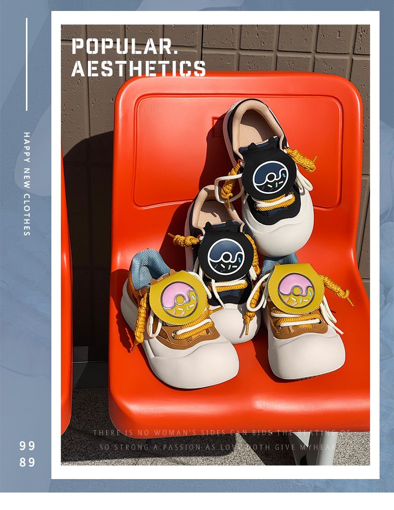 Braune klobige Turnschuhe dicke Sohle Schuhe für Frauen Herbst süße runde Zehe Loafers Ins Trend_voghion.com