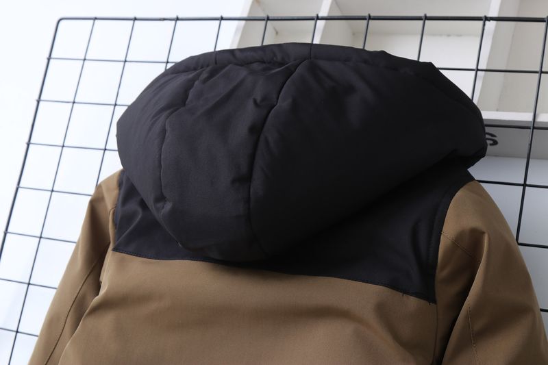 Boys' Color-Block Fleece-Lined Padded Jacket – Thick Winter Coat With Hood (120-170cm, 4 Colors)_voghion.com