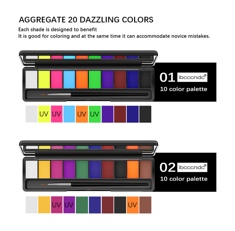 carina Ibcccndc10 human body painting pigment water-soluble Halloween children's DIY fluorescent face color_voghion.com