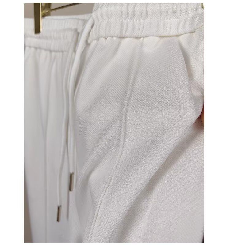 Herrenbekleidung Trendy Mid Line Sporthose Lockere Gerade Hose mit Kordelzug Lässige Vielseitige Drapierung Mittelnaht Arbeitskleidung Jogginghose_voghion.com