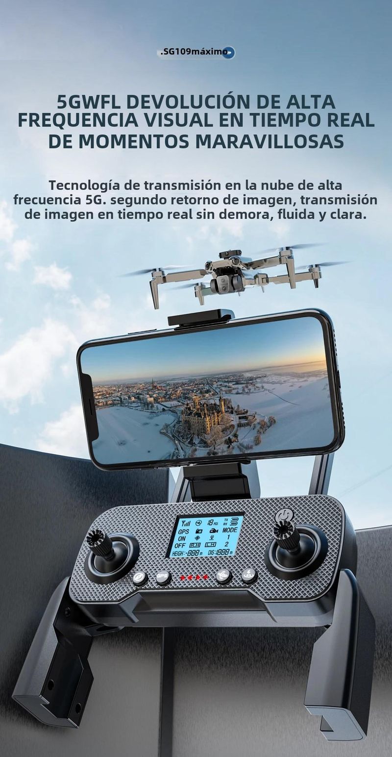 Drone professionale SG109 MAX Pro con telecamera GPS HD 4K, video in diretta, 5G WIFI FPV RC, quadricottero per adulti e principianti_voghion.com