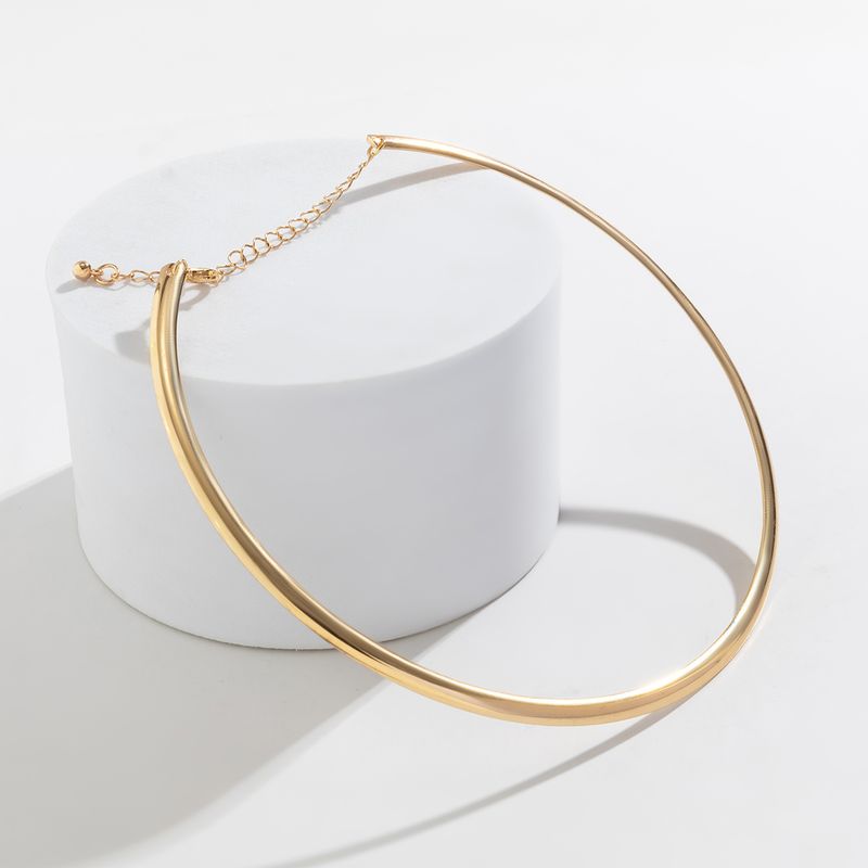 Collana elegante e semplice con cerchi spessi e torce per donna, collare girocollo alla moda 2024, gioielli di moda sul collo_voghion.com