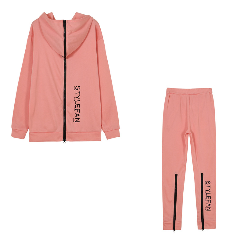 Felpa con cappuccio lunga e ampia con stampa alla moda da donna + tuta_voghion.com