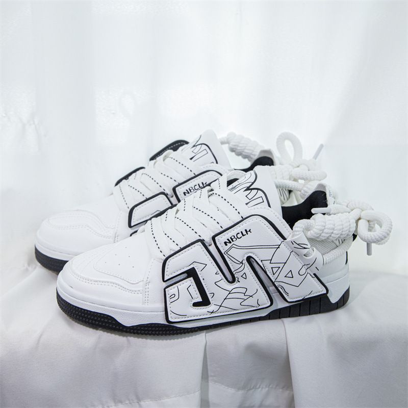 M Letter Hip-Hop Skateboard Loafers für Damen, Ins Korean Style, Paar Nischen Sport Freizeitschuhe, 2023 Sommer Neu_voghion.com
