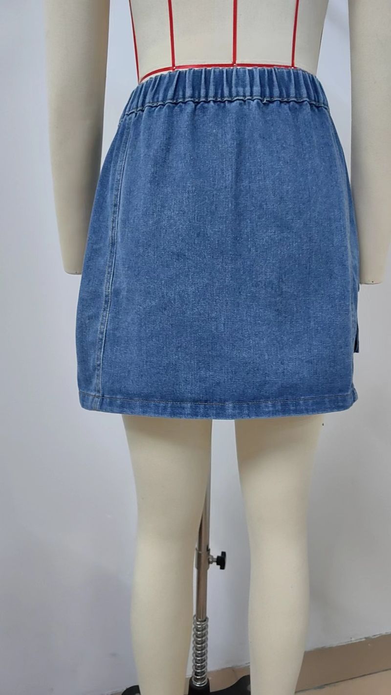 Damenbekleidung gewaschen eine Reihe von Arbeitskleidung Jeansrock Halbrock_voghion.com