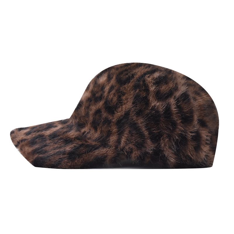 Neie Fuusspelz-Baseball mat Leopardendruck a super guddem Gefill a waarmer Entenzongenkapp fir Sonneschutz am Fräien_voghion.com