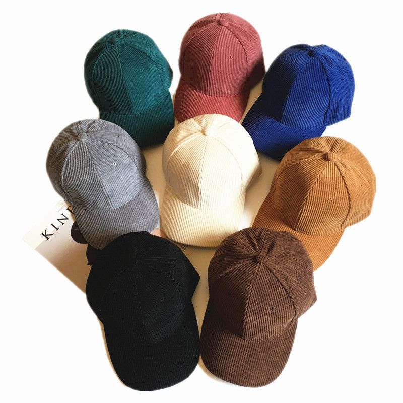 Otroška korejska različica enobarvne svetlobne žametne baseball kape za moške jesensko-zimske trendovske ujemajoče se nevtralne barve_voghion.com