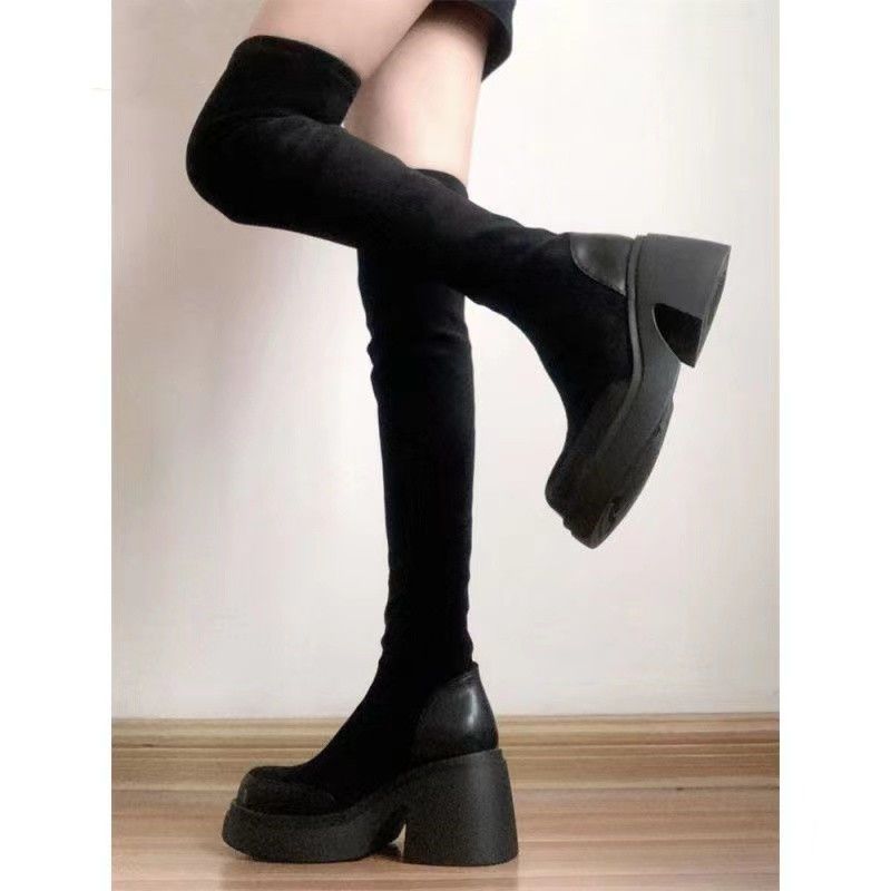 2025 Fall/Winter New Women's Over-the-Knee Boots Thick-Soled Long Slim-Fit Boots_voghion.com