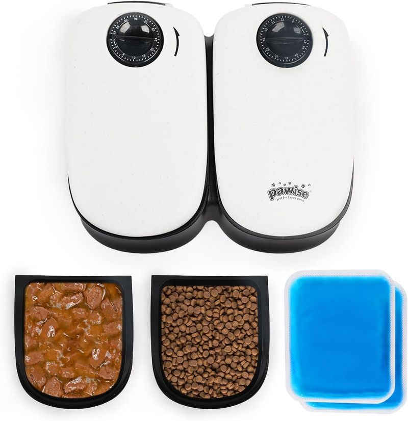PAWISE Mangeoire Automatique Pour Animaux De Compagnie 300 Ml Distributeur De Nourriture Automatique Pour Planification De 48 Jours Pour 2 Jours De Nourriture Pour Chiens Et Chats_voghion.com