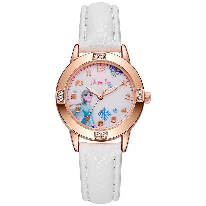 Rose Gold Inlaid Diamond Belt Ice Princess Student Watch Female Ins Style Minimalist High Appearance_voghion.com
