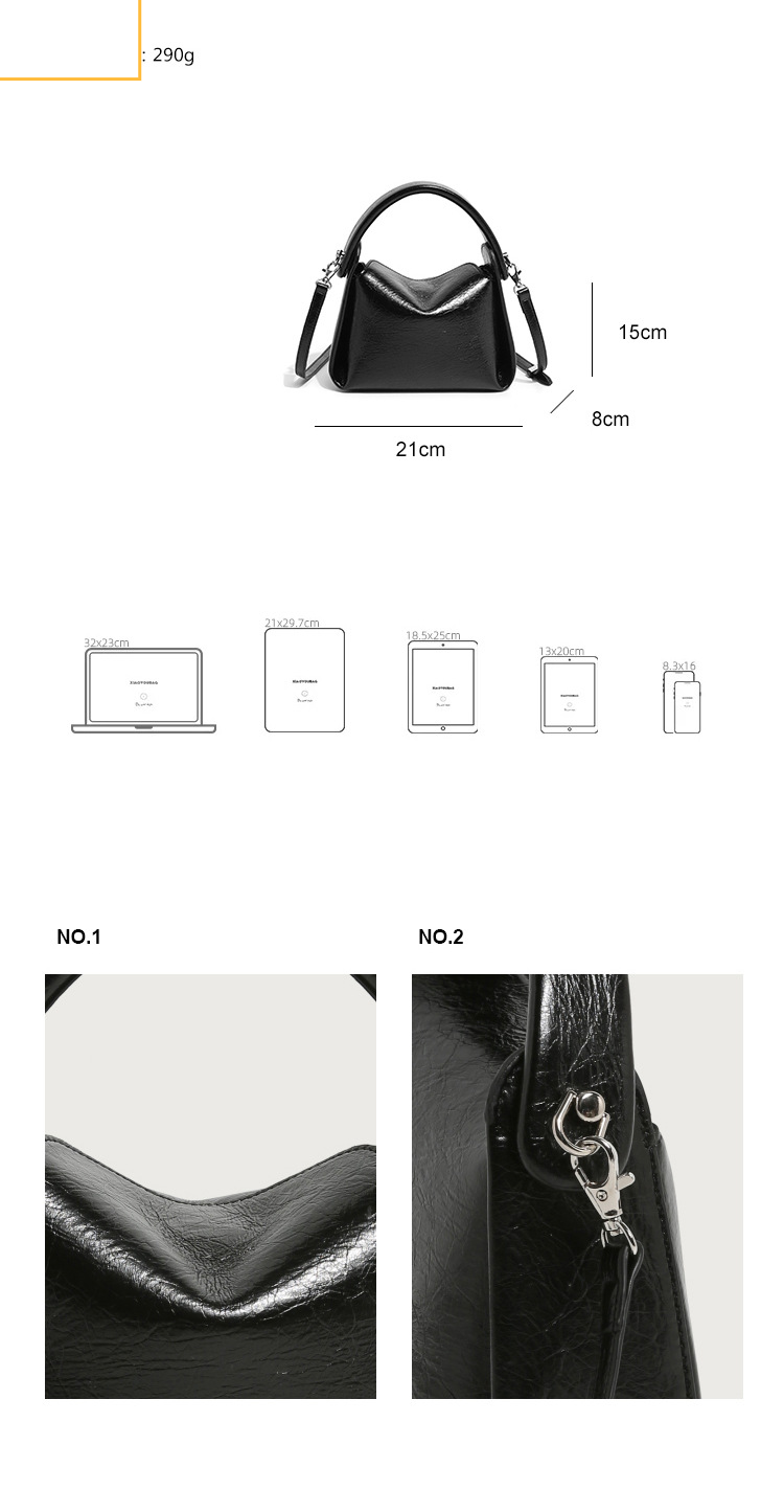 Women's cracked soft cigarette case handbag niche simple shoulder crossbody handbag women's bag_voghion.com