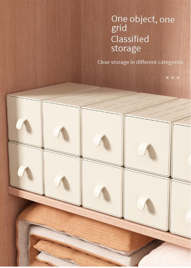 Modular Desktop Organizer With Drawers - Stackable Storage Box For Office/Desk (Multi-Layer, Transparent, Makeup & Stationery)_voghion.com