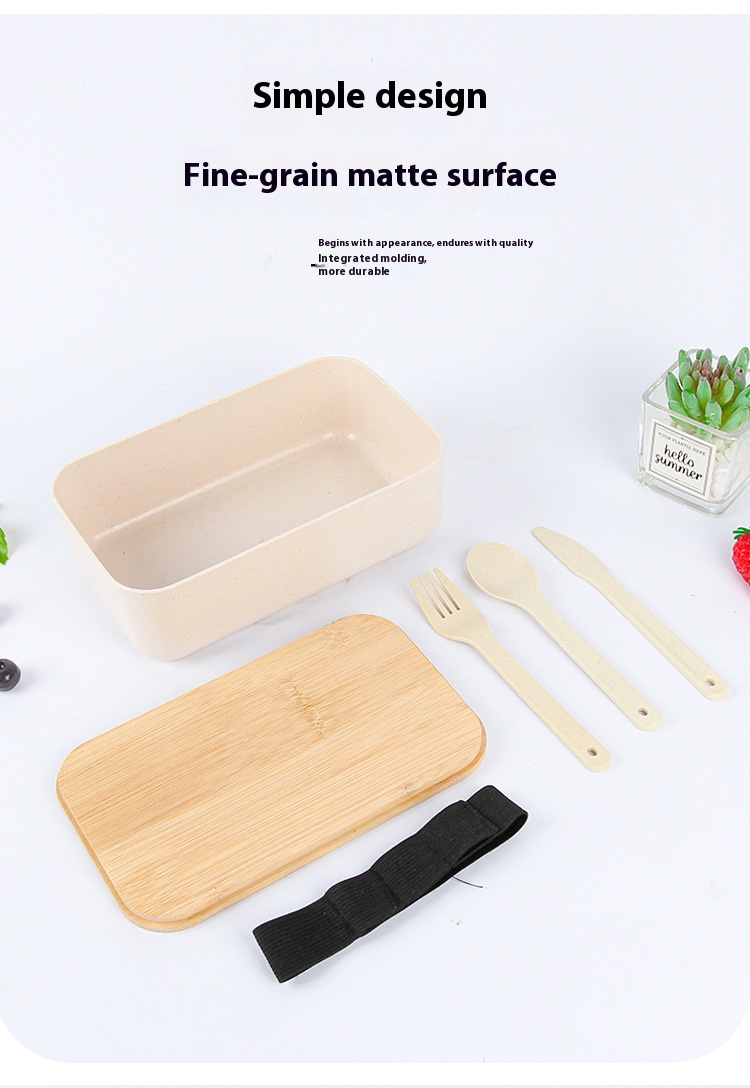 Lunch box ecologico in paglia di grano con design moderno e minimalista – Contenitore per pasti a scomparti da 800 ml per adulti_voghion.com