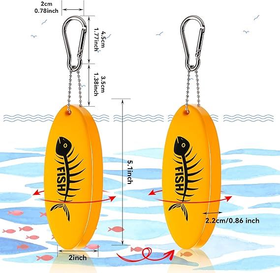 Floating Keychain Oval Shaped Foam Floating Key Ring Glow In The Dark Foam For Golf Cart Boating Fishing Outdoor_voghion.com