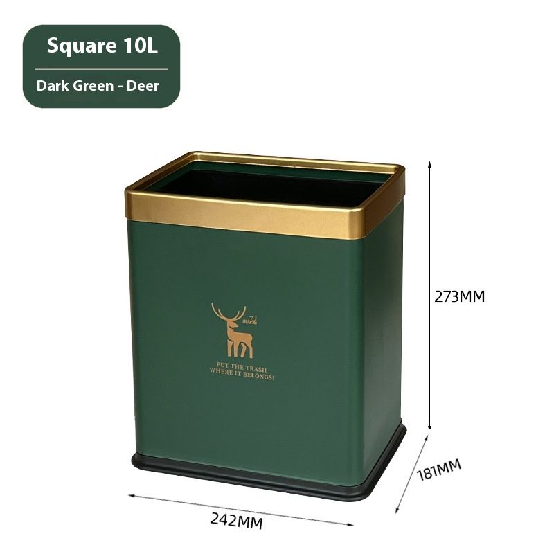 Square Trash Bin – 10L/12L Open-Top Waste Basket For Kitchen, Bathroom & Living Room (Durable Plastic, Lightweight Design)_voghion.com