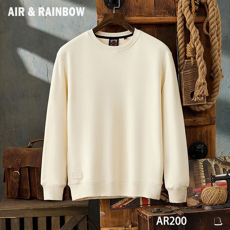 Herrenpullover aus hochwertigem Samt, schlicht, schwer, mit Rundhalsausschnitt und dicker Verarbeitung_voghion.com