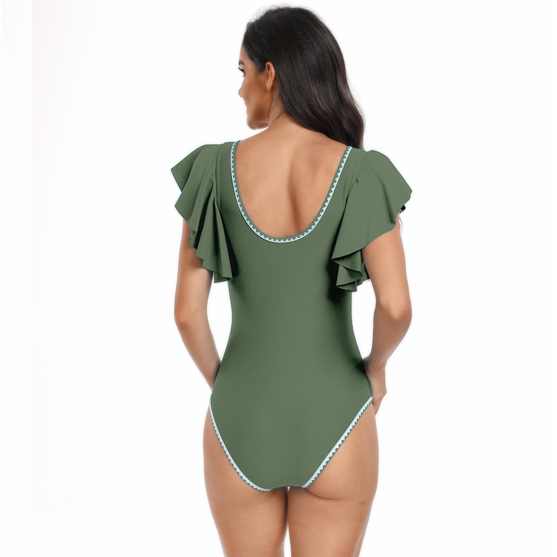 Maillot de bain une pièce sexy en dentelle feuille de lotus pour femme_voghion.com