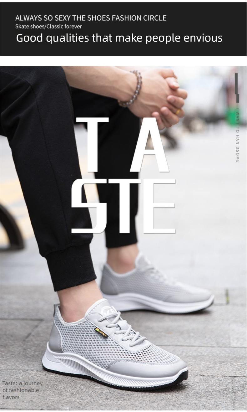 Summer Men's Breathable Thin Soft Sole Casual Versatile Student Running Mesh Comfortable Sports Shoes_voghion.com