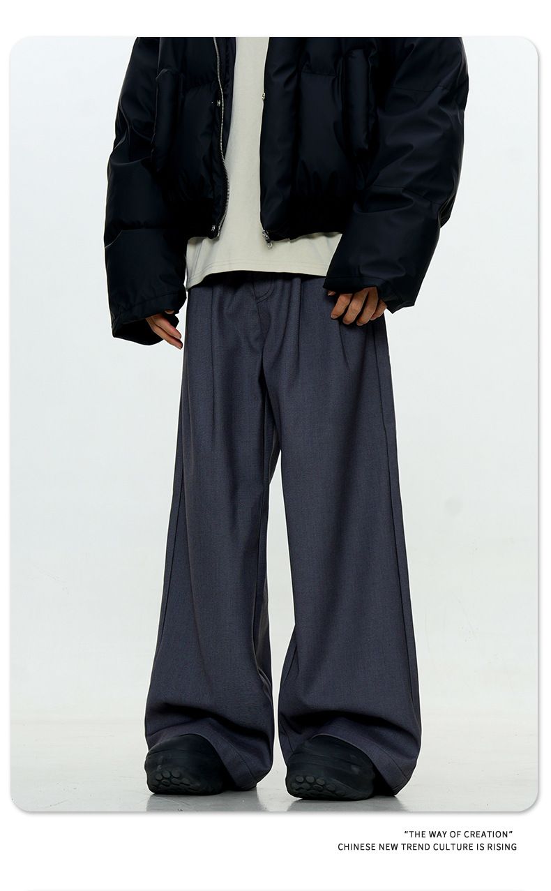 Classic Straight Leg Dress Pants For Men & Women - Vintage Inspired Relaxed Fit Wide Leg Trousers With Flowy Silhouette & Wrinkle-Free Fabric_voghion.com