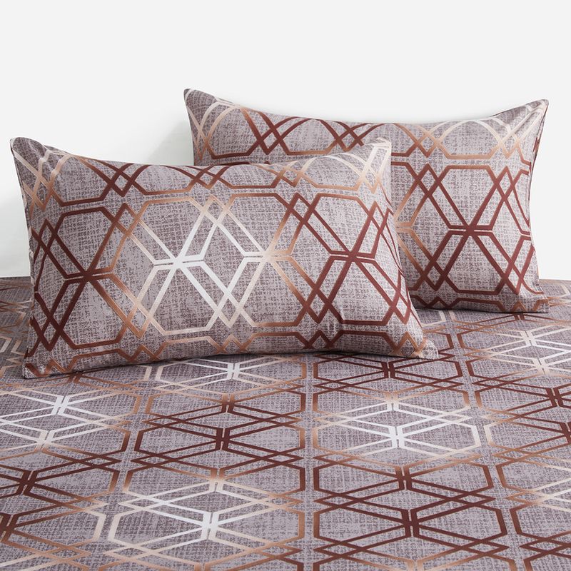 Bettbezug-Set mit geometrischem Wabenmuster – atmungsaktive Mikrofaser-Bettwäsche, Schlafzimmerdekor im nordischen Stil, mehrere Größen (Twin/Full/Queen/King)_voghion.com