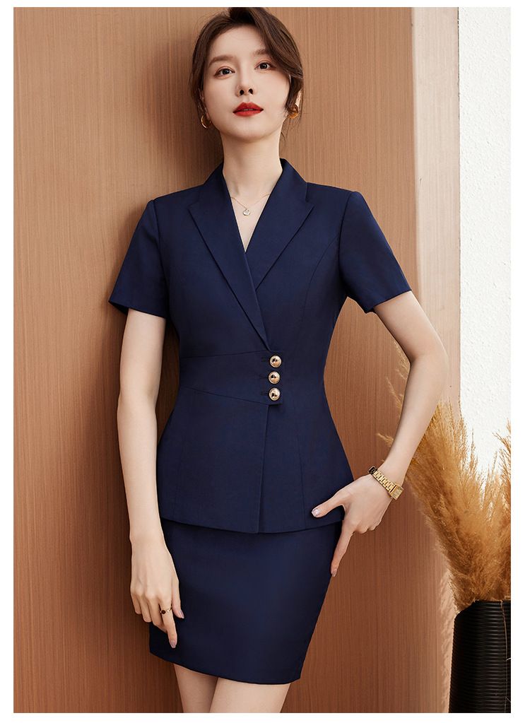 Professional Women's Suit Set - Elegant Long Sleeve Blazer & Trousers For Business Office, Formal Occasions (Black, Navy, Gray)_voghion.com